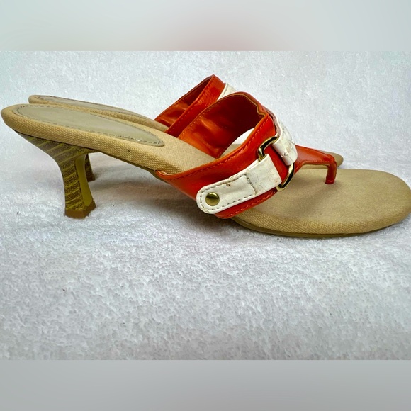 Sandals, Vintage Orange and cream straps with tan insole - Picture 2 of 8